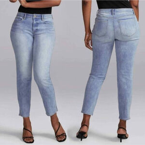 Not Your Daughters Jeans NYDJ Slim Straight Curves 360 Ankle Light Blue Wash 6